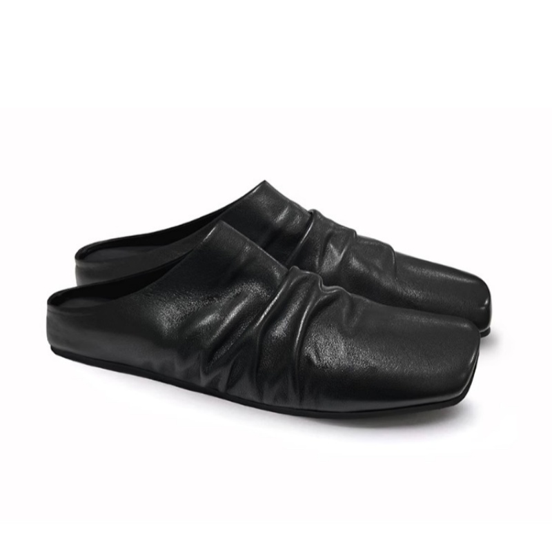 Men Shoes Classic - Pantoufles plates de styliste en cuir