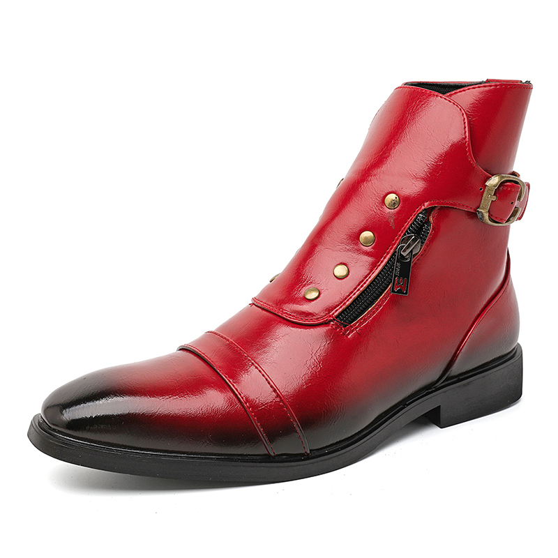 Men'S Shoes Zipper - Bottines à bout pointu pour hommes,