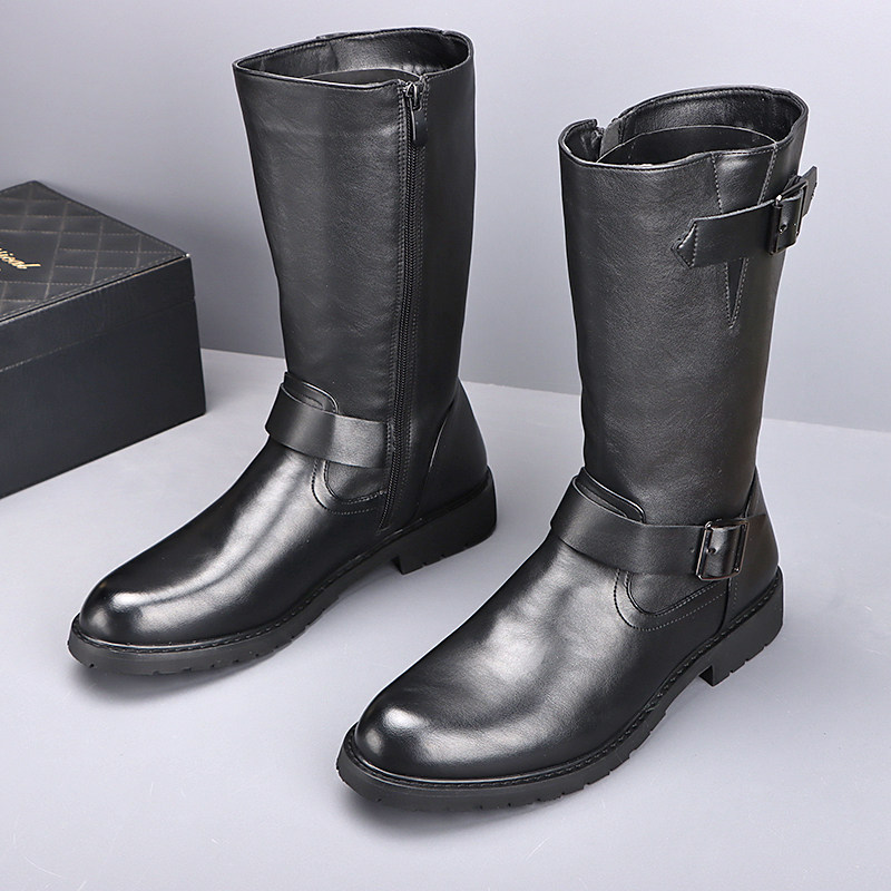 Men'S Shoes Zipper - Bottes de moto hautes de style