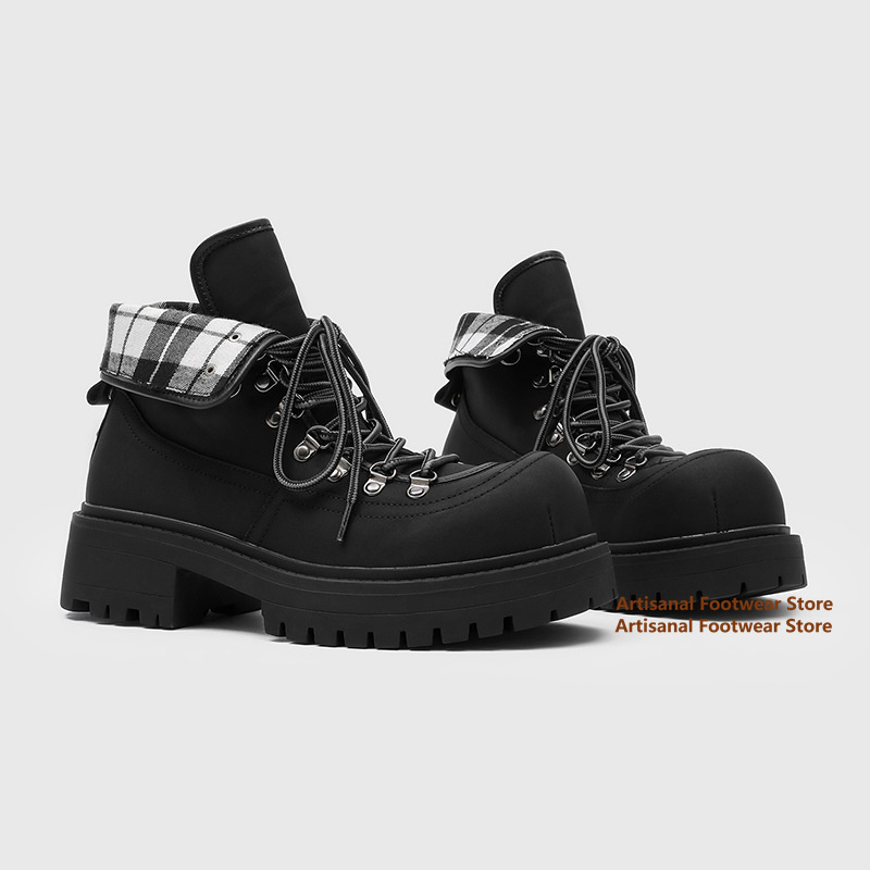 Men'S Shoes To Increase Height - Bottes de moto à lacets de