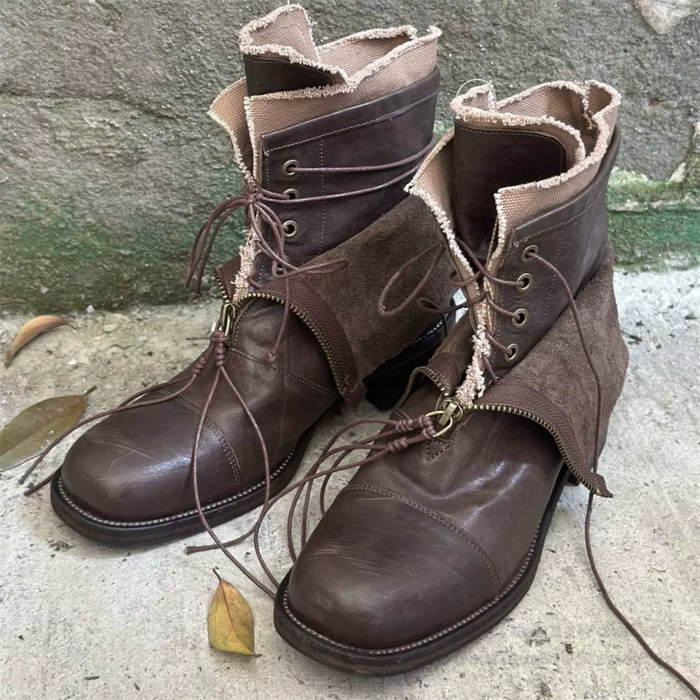 Men'S Shoes Zipper - Bottes tendance à semelle épaisse haut