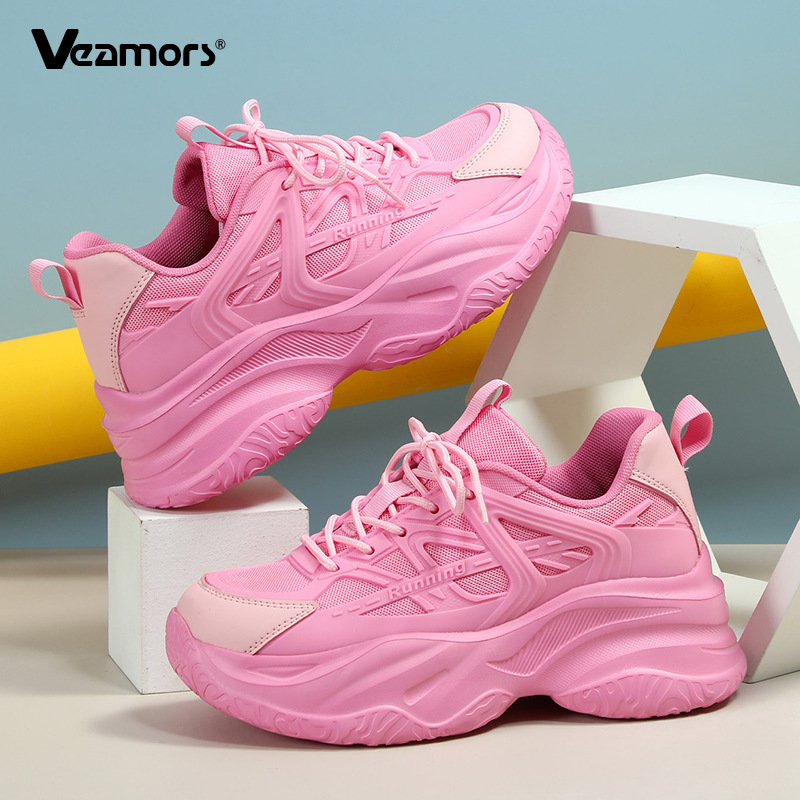 Men'S Shoes To Increase Height - Baskets Chunky en maille à plateforme