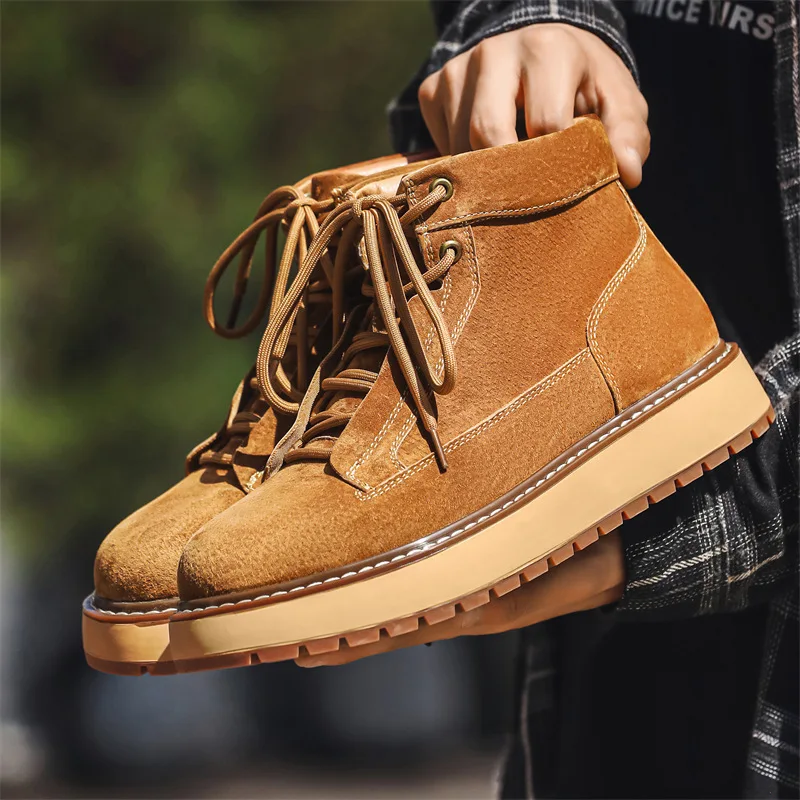 Men'S Shoes To Increase Height - Chaussures en cuir suédé de vache
