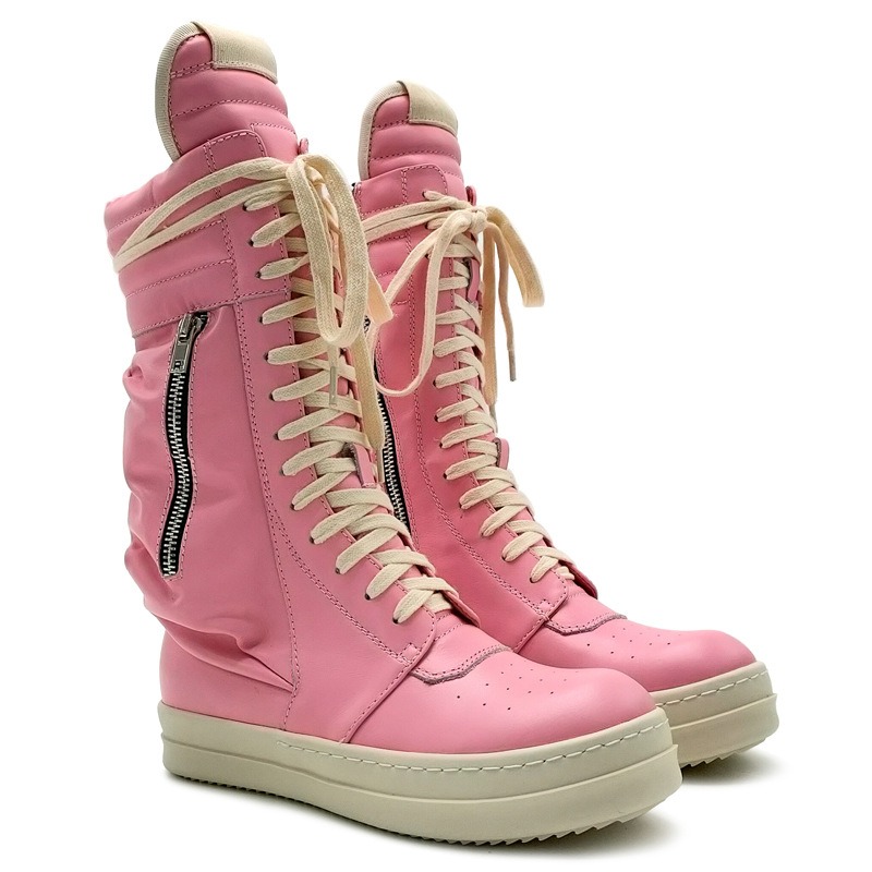 Men'S Shoes Zipper - Baskets montantes unisexe en cuir, printemps-automne