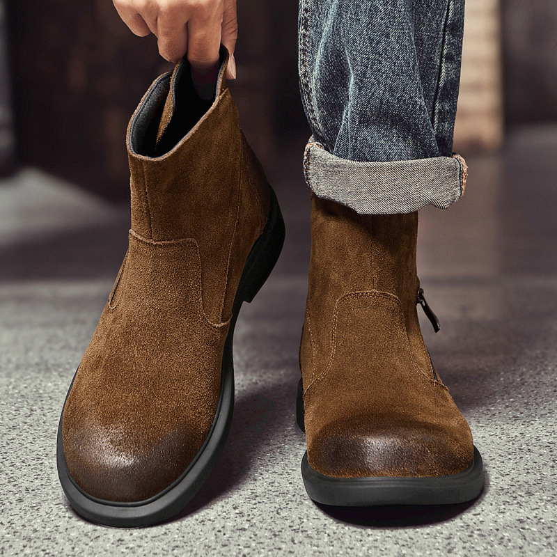 Bottes Chelsea vintage en daim - Men Shoes Size 46 avis et prix