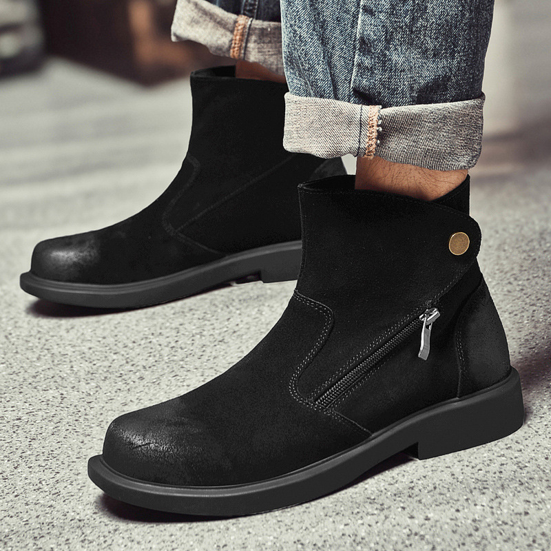Bottes Chelsea vintage en daim - Men Shoes Size 46 avis et prix