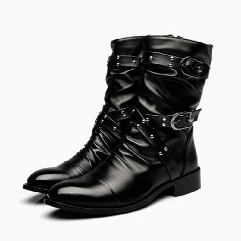 Bottes mi-hautes en cuir pour  - Men Shoes Classic avis et prix