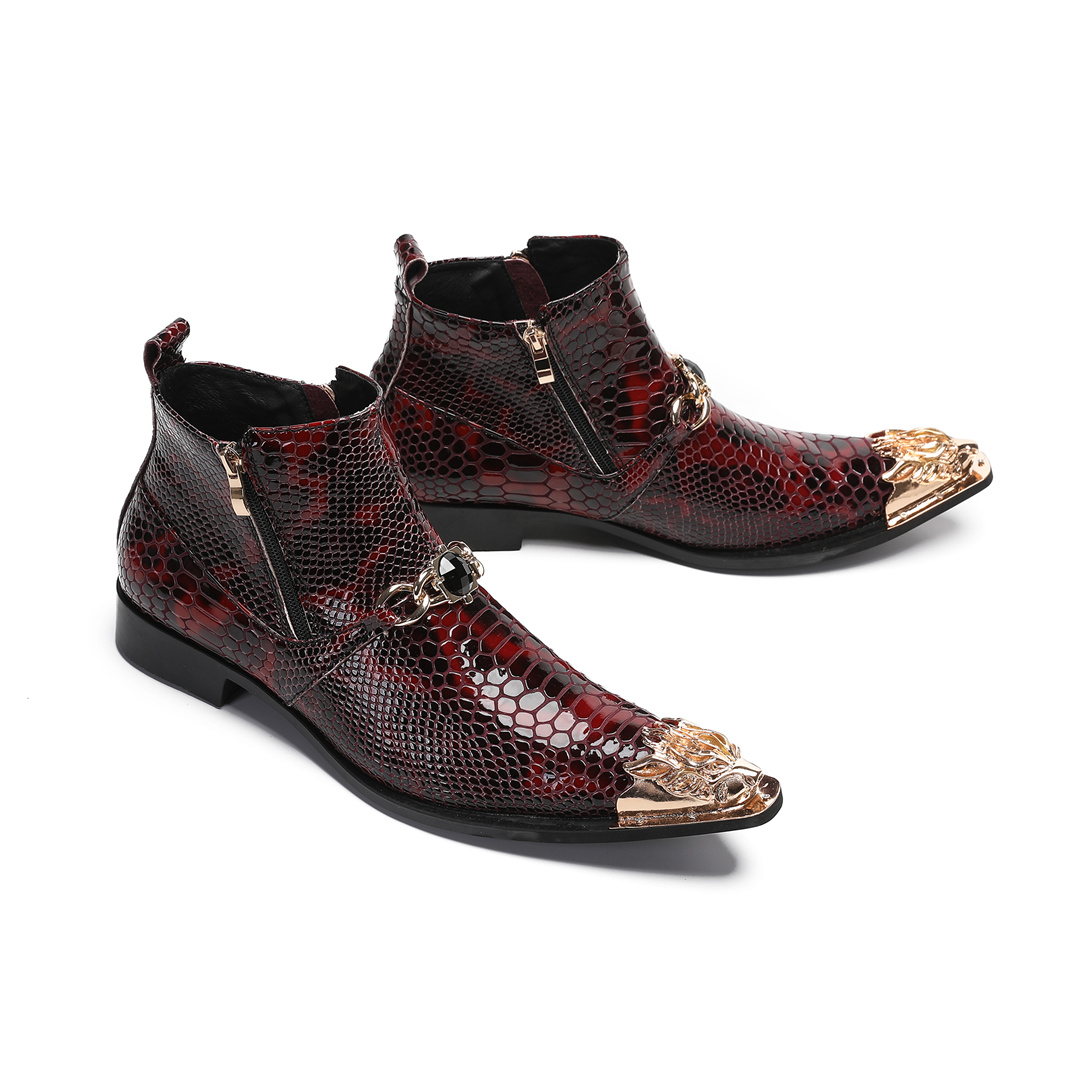 Bottes courtes en cuir véritab - Men'S Shoes Zipper avis et prix