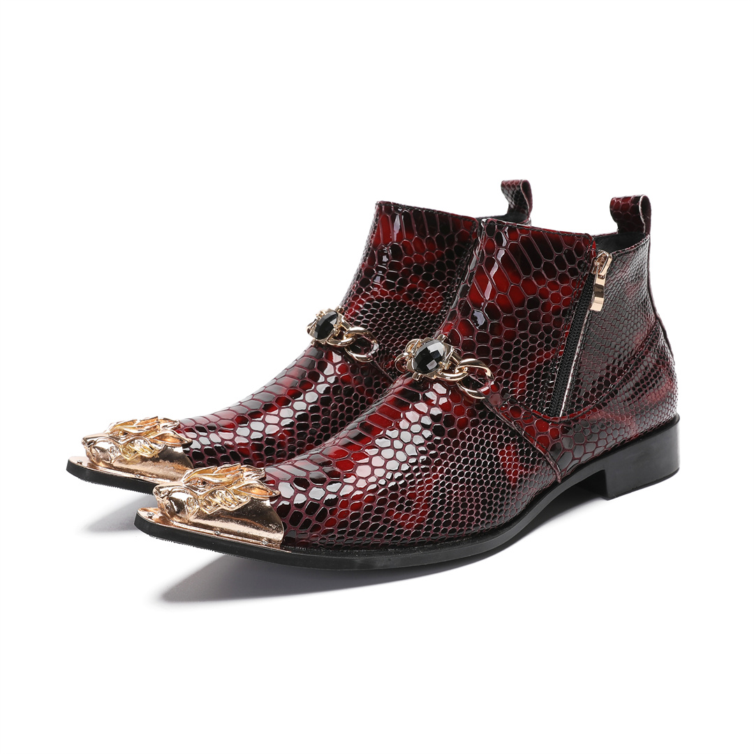 Bottes courtes en cuir véritab - Men'S Shoes Zipper avis et prix
