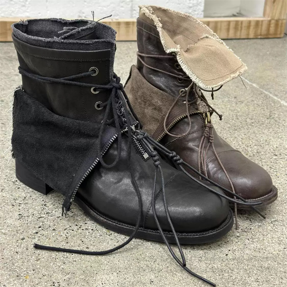 Bottes tendance à semelle épai - Men'S Shoes Zipper avis et prix