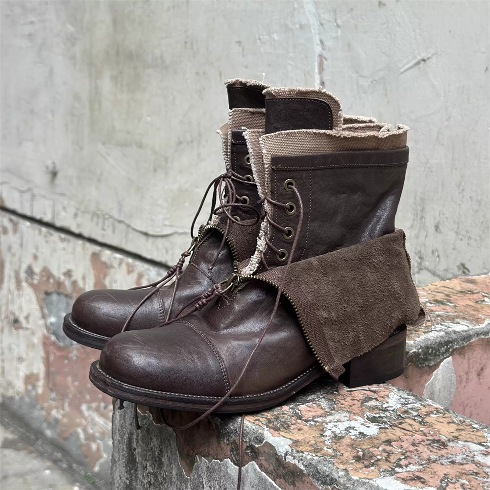Bottes tendance à semelle épai - Men'S Shoes Zipper avis et prix