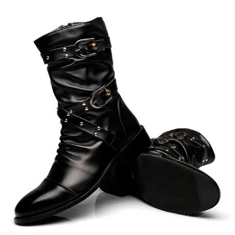 Bottes mi-hautes en cuir pour  - Men Shoes Size 46 avis et prix